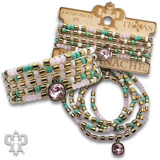 Five strand bead bracelet with crystal from Swarovski®