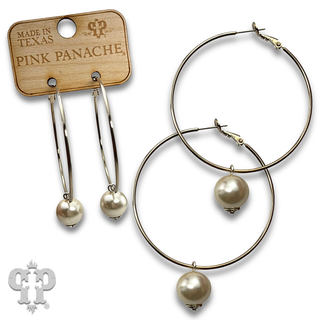 Hoop and bead drop earring
