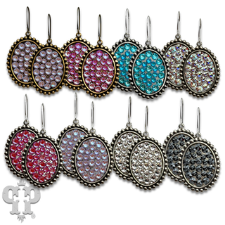 Austrian crystal small oval earring