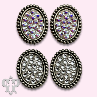 Crystal mini oval post earring