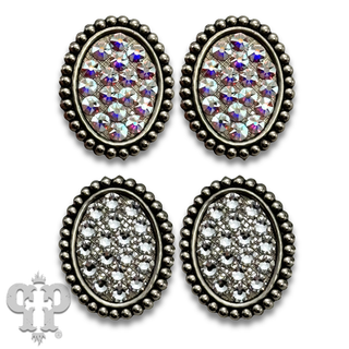 Crystal mini oval post earring