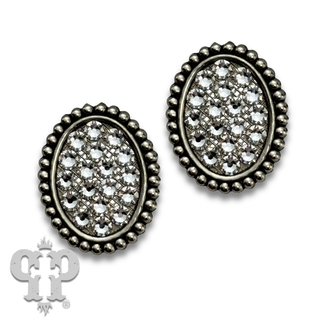 Crystal mini oval post earring