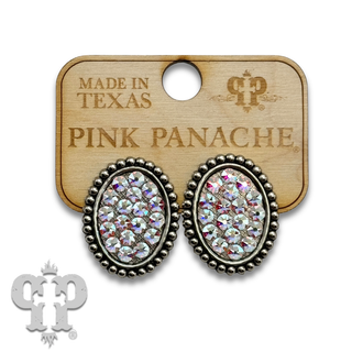 Crystal mini oval post earring