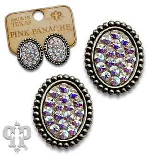 Crystal mini oval post earring