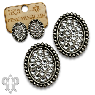 Crystal mini oval post earring