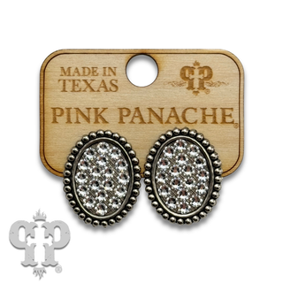 Crystal mini oval post earring