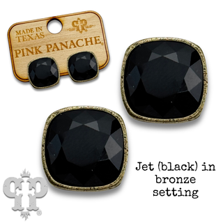 Austrian square crystal post earring, 12mm