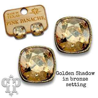 Austrian square crystal post earring, 12mm