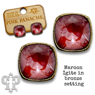 Austrian square crystal post earring, 12mm