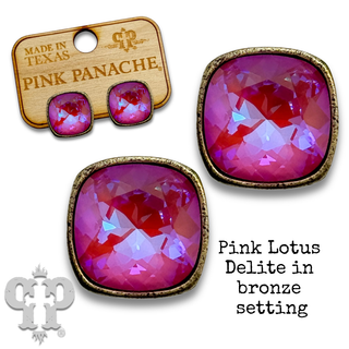 Austrian square crystal post earring, 12mm