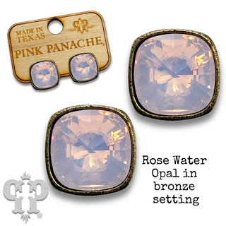 Austrian square crystal post earring, 12mm