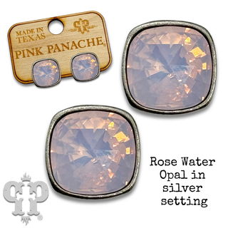 Austrian square crystal post earring, 12mm