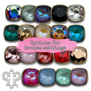 Austrian square crystal post earring, 10mm