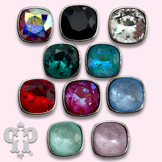 Austrian square crystal post earring, 10mm