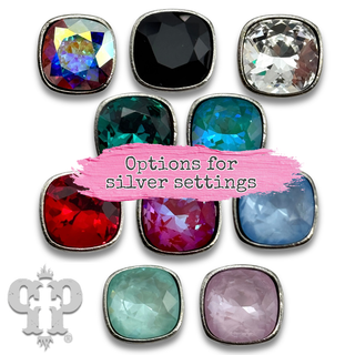Austrian square crystal post earring, 10mm