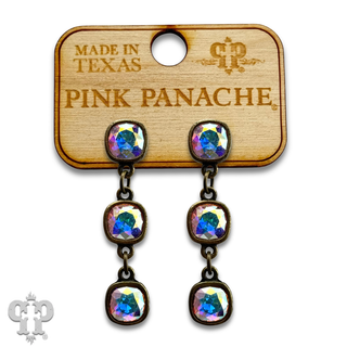 Triple Austrian crystal drop earring, 8mm