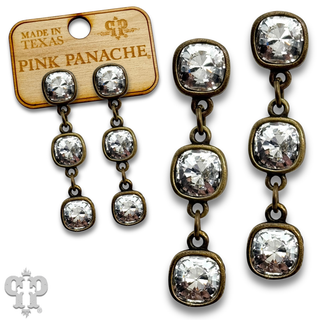 Triple Austrian crystal drop earring, 8mm