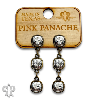 Triple Austrian crystal drop earring, 8mm