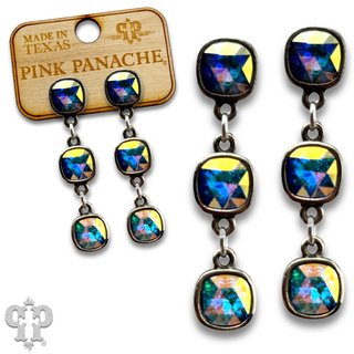 Triple Austrian crystal drop earring, 8mm