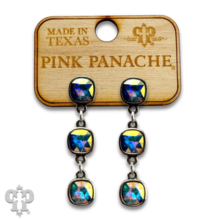 Triple Austrian crystal drop earring, 8mm