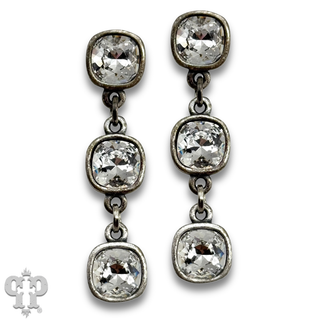 Triple Austrian crystal drop earring, 8mm