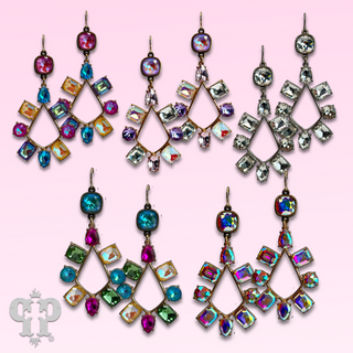 Rhinestone chandelier teardrop earring with Austrian crystal