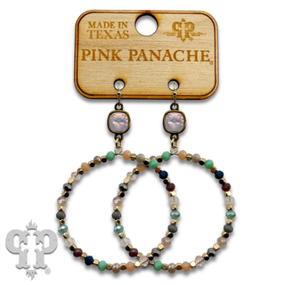 Multi-color bead circle earring, Austrian crystal
