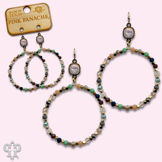 Multi-color bead circle earring, Austrian crystal