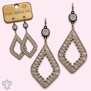 Pointed bead teardrop earring, Austrian crystal
