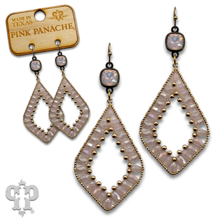 Pointed bead teardrop earring, Austrian crystal