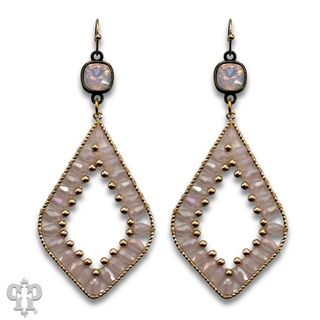 Pointed bead teardrop earring, Austrian crystal