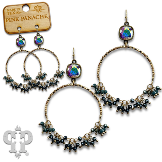 Cluster bead earring, Austrian crystal