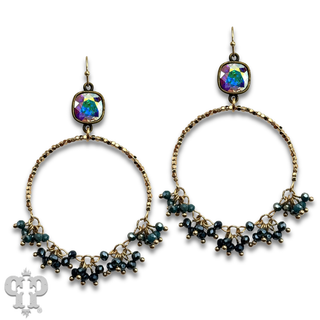 Cluster bead earring, Austrian crystal