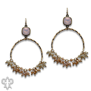 Cluster bead earring, Austrian crystal