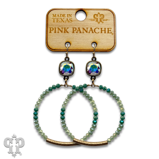 Beaded circle earring, Austrian crystal