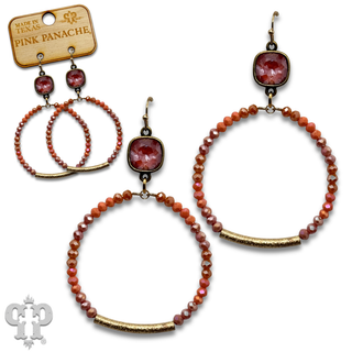 Beaded circle earring, Austrian crystal