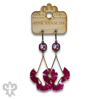 Teardrop earring with fluted beads and Austrian crystal