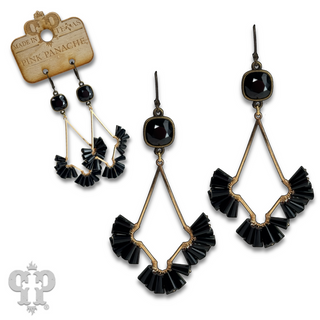 Teardrop earring with fluted beads and Austrian crystal