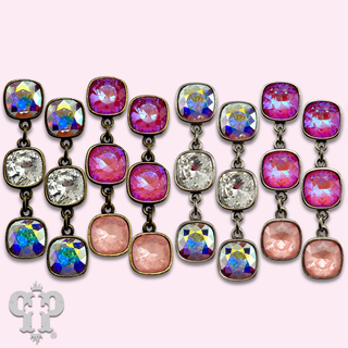 Triple Austrian crystal drop earring