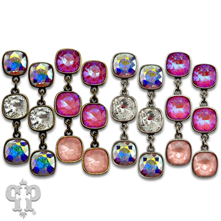 Triple Austrian crystal drop earring
