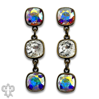 Triple Austrian crystal drop earring