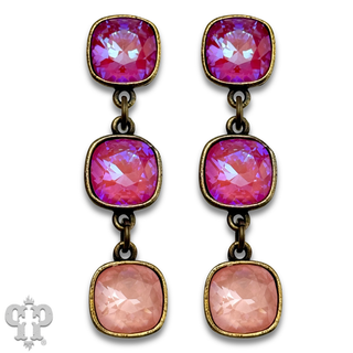 Triple Austrian crystal drop earring