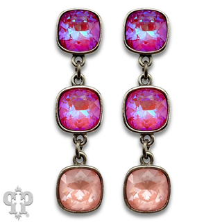 Triple Austrian crystal drop earring