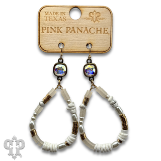 Mixed bead teardrop earring, Austrian crystal