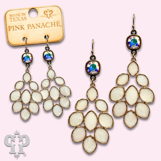 White chandelier earring with Austrian crystal