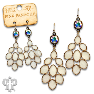 White chandelier earring with Austrian crystal