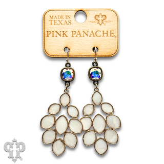 White chandelier earring with Austrian crystal