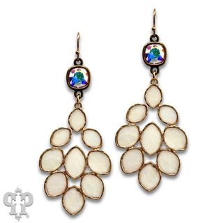 White chandelier earring with Austrian crystal