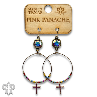Rhinestone cross earring with Austrian crystal
