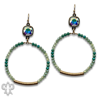 Beaded circle earring, Austrian crystal